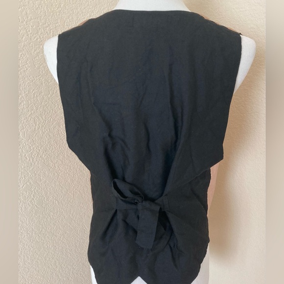 Vintage vest rose gold vest V neck vest 3 button vest - Picture 7 of 9